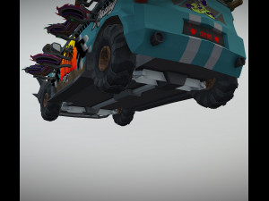 Low Poly Post Apocalypse Sport Car Model 3D