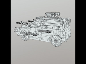 Low Poly Post Apocalypse Sport Car Model 3D