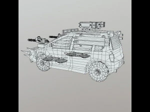 Low Poly Post Apocalypse Sport Car 3D Model