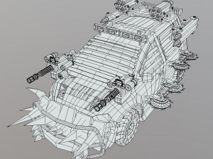 Low Poly Post Apocalypse Sport Car Model 3D