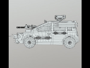 Low Poly Post Apocalypse Sport Car Model 3D