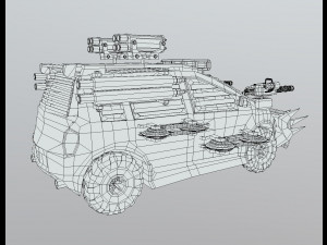 Low Poly Post Apocalypse Sport Car Model 3D