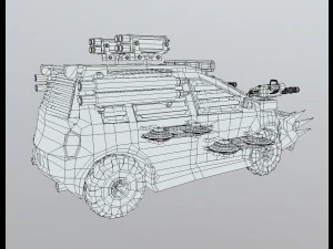 Low Poly Post Apocalypse Sport Car 3D Model