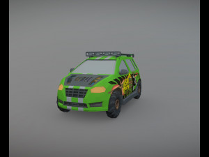 Low Poly Post Apocalypse Simple Sport Car Modelo 3D