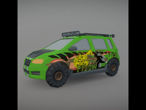 Low Poly Post Apocalypse Simple Sport Car Modelo 3D