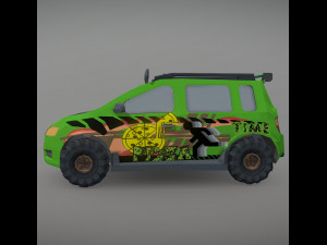 Low Poly Post Apocalypse Simple Sport Car Modelo 3D