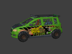 Low Poly Post Apocalypse Simple Sport Car Modelo 3D