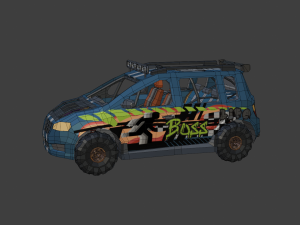 Low Poly Post Apocalypse Simple Sport Car Modelo 3D