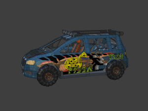Low Poly Post Apocalypse Simple Sport Car Modelo 3D