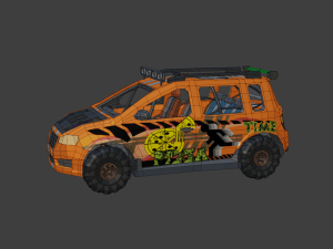 Low Poly Post Apocalypse Simple Sport Car Modelo 3D