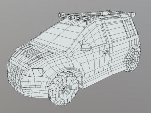 Low Poly Post Apocalypse Simple Sport Car Modelo 3D