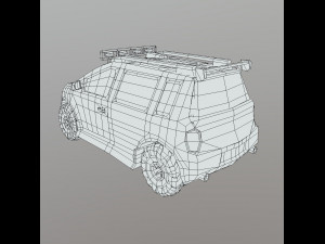 Low Poly Post Apocalypse Simple Sport Car Modelo 3D