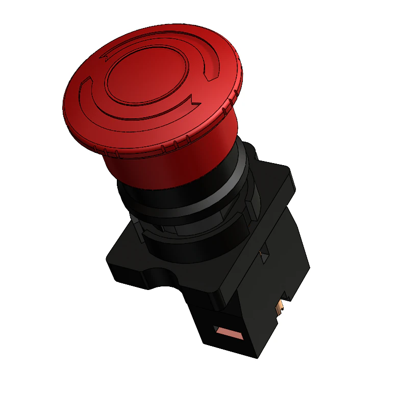 Emergency Stop Push Button 3D Model .c4d .max .obj .3ds .fbx .stl .blend 