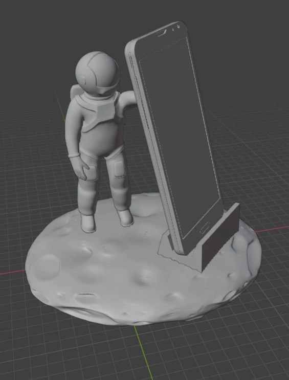 Astronaut for mobile 3D Print Model .c4d .max .obj .3ds .fbx .stl .blend 