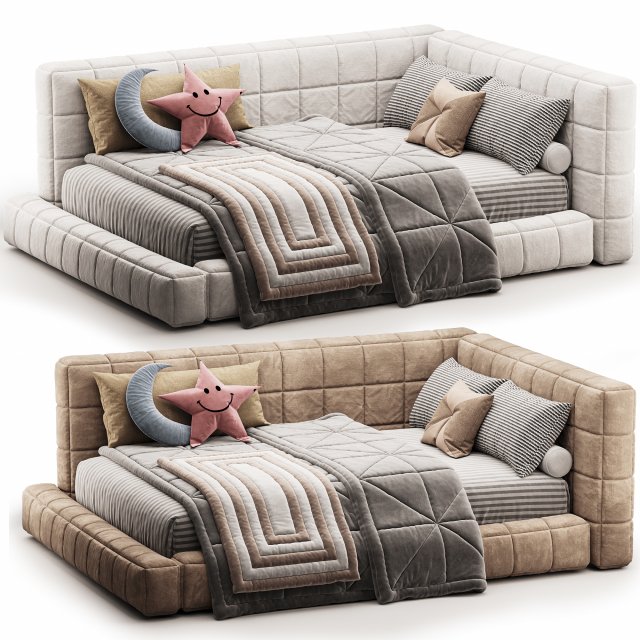 Baldwin Lounge Corner Upholstered Bed 3D-Modell .c4d .max .obj .3ds .fbx .stl .blend 