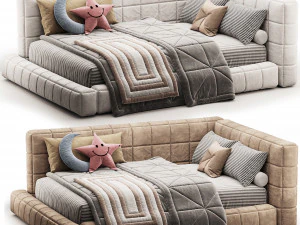 Narożne ł&oacute;żko tapicerowane Baldwin Lounge Model 3D