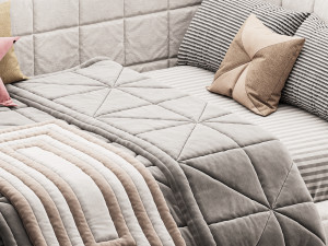 Baldwin Lounge Corner Upholstered Bed 3D-Modell