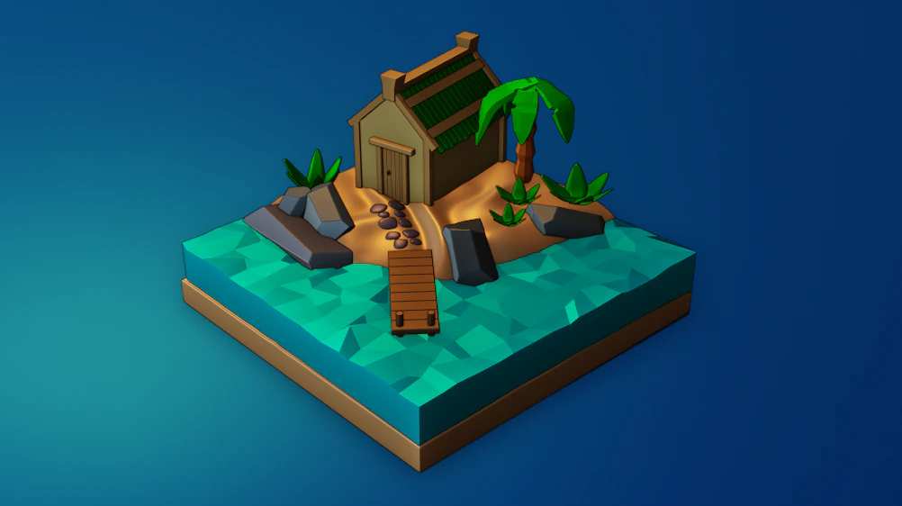 Beach 3D Model .c4d .max .obj .3ds .fbx .stl .blend 