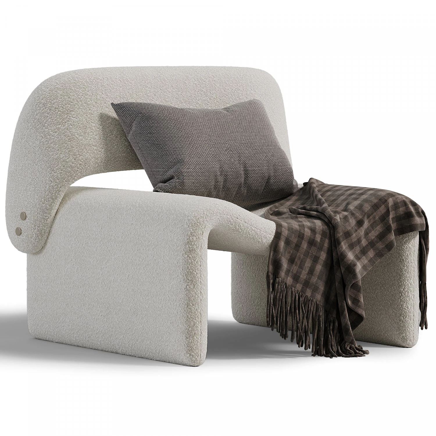 Armchair Caroline 3D Model .c4d .max .obj .3ds .fbx .stl .blend 