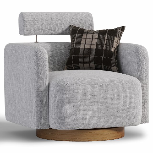 Becerril Upholstered Swivel Barrel Chair 3D मॉडल .c4d .max .obj .3ds .fbx .stl .blend 