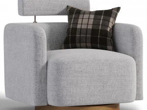 Becerril Upholstered Swivel Barrel Chair 3D Model