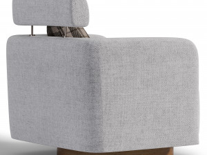 Becerril Upholstered Swivel Barrel Chair 3D मॉडल