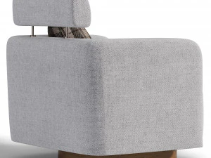 Becerril Upholstered Swivel Barrel Chair 3D Model