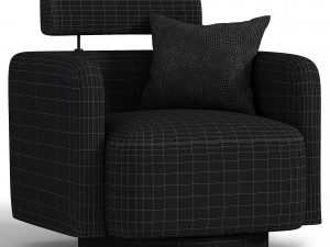 Becerril Upholstered Swivel Barrel Chair 3D मॉडल