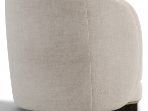 Contemporary Armchair Featuring a Sleek Double Layer Back 3D Model