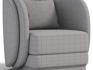 Contemporary Armchair Featuring a Sleek Double Layer Back 3D Model