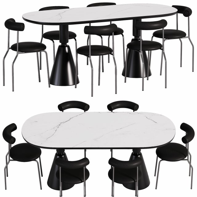 Dining table PH 7073 3D Model .c4d .max .obj .3ds .fbx .stl .blend 