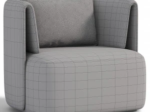 Elio Swivel Barrel Chair 3D Model