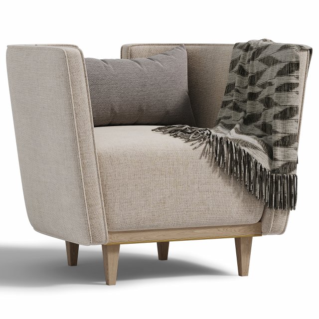 Armchair Gstaad 3D Model .c4d .max .obj .3ds .fbx .stl .blend 