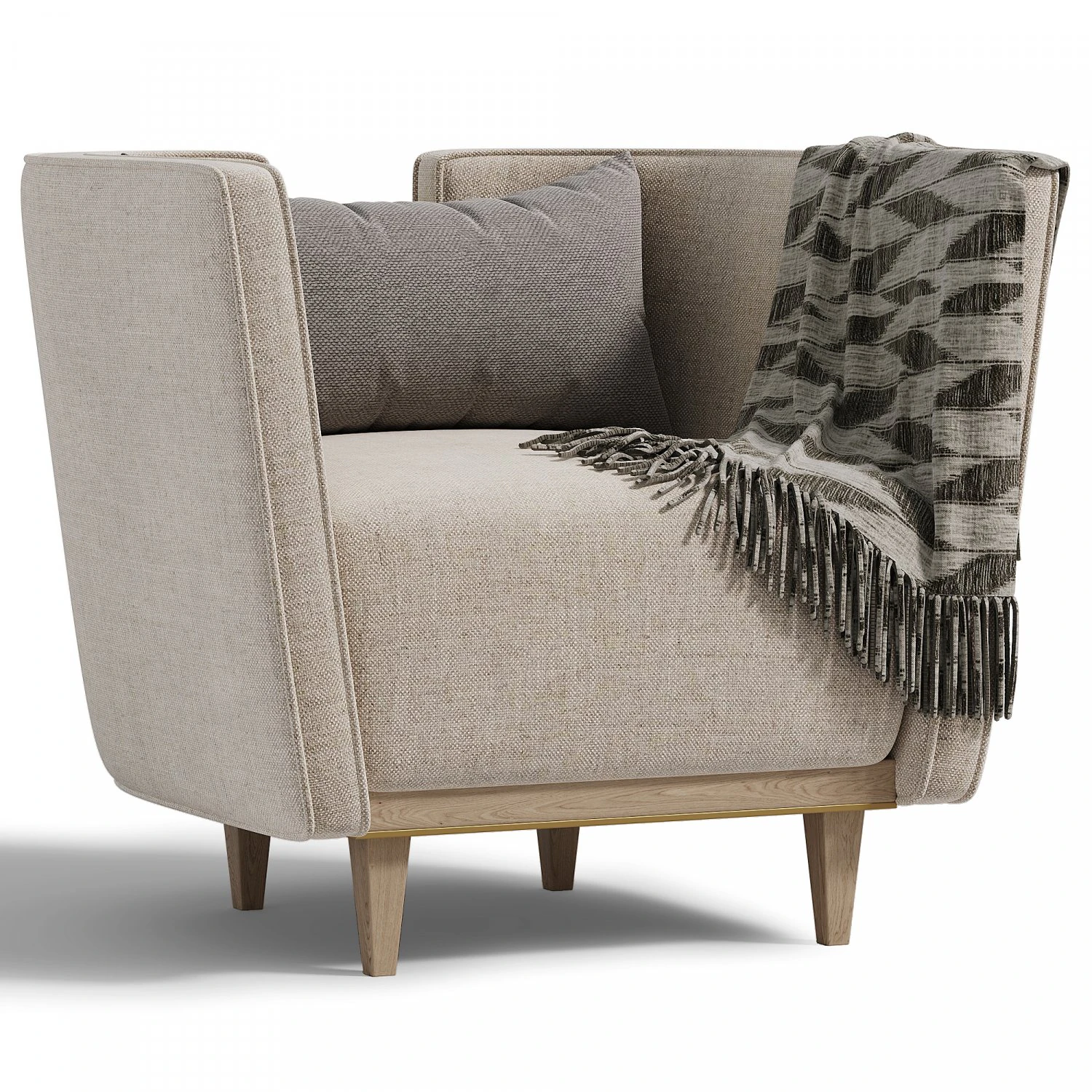 Armchair Gstaad 3D Model .c4d .max .obj .3ds .fbx .stl .blend 