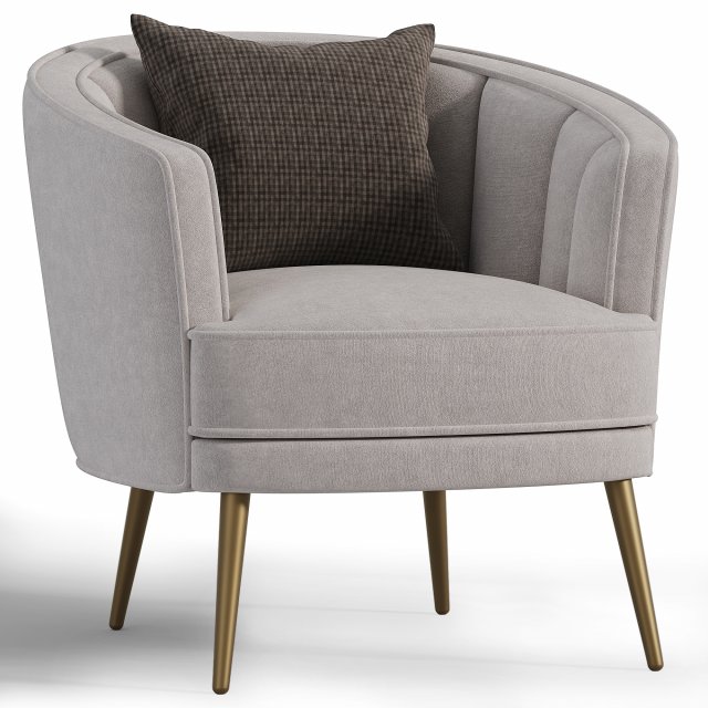 Merax Modern Velvet Accent Barrel Chair 3D Model .c4d .max .obj .3ds .fbx .stl .blend 