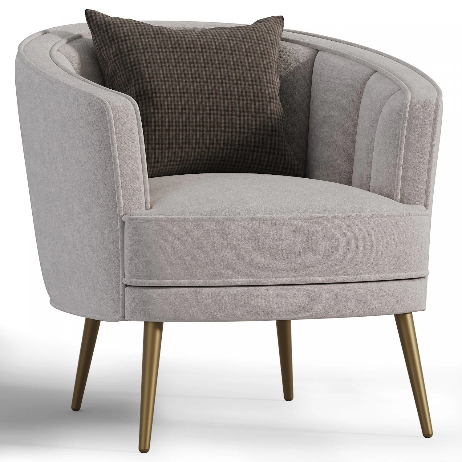 Merax Modern Velvet Accent Barrel Chair 3D Model .c4d .max .obj .3ds .fbx .stl .blend 