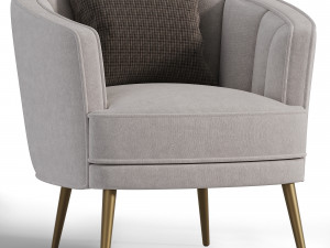 Merax Modern Velvet Accent Barrel Chair 3D Model