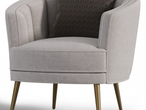 Merax Modern Velvet Accent Barrel Chair 3D Model