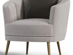 Merax Modern Velvet Accent Barrel Chair 3D Model