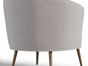Merax Modern Velvet Accent Barrel Chair 3D Model