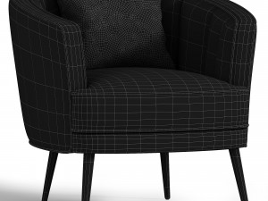 Merax Modern Velvet Accent Barrel Chair 3D Model