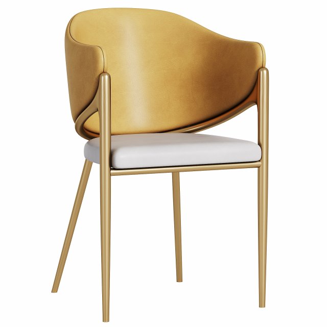 Orange Golden Stainless Steel Restaurant Chairs 3D Model .c4d .max .obj .3ds .fbx .stl .blend 
