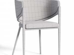 Orange Golden Stainless Steel Restaurant Chairs 3D Model