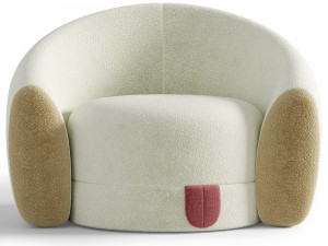 Plush Nordic Style Bedroom Hotel Apartment Chair 3D Модель