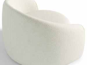 Plush Nordic Style Bedroom Hotel Apartment Chair 3D Модель