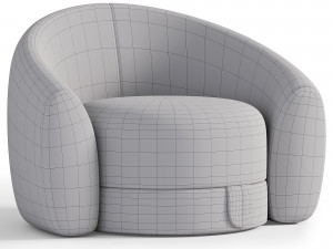 Plush Nordic Style Bedroom Hotel Apartment Chair 3D Модель