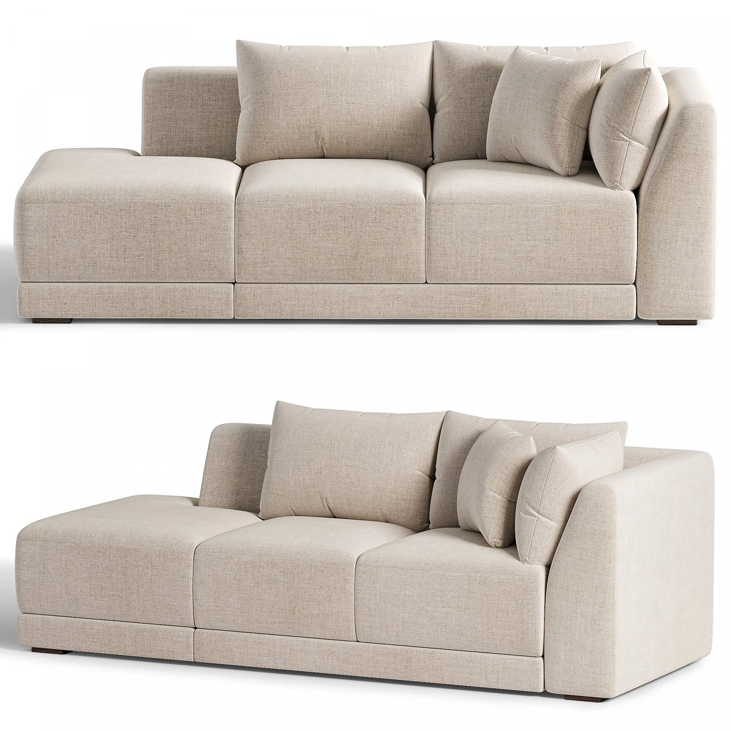 Sofa Wawe 3D Model .c4d .max .obj .3ds .fbx .stl .blend 
