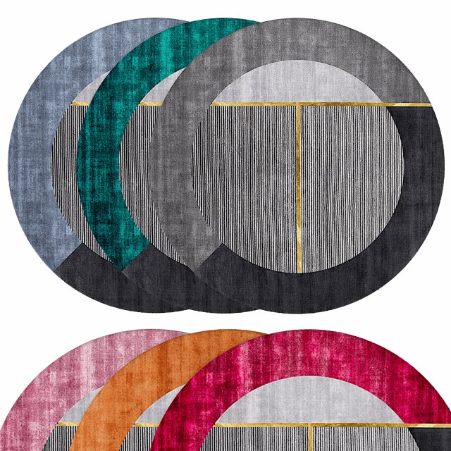 Tappeto round rugs 3D Model .c4d .max .obj .3ds .fbx .stl .blend 