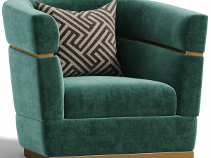 Temptation High Performance Luxury Velvet Armchair MINT GREEN Modelo 3D