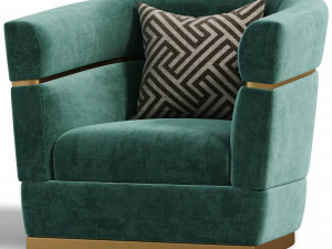 Temptation High Performance Luxury Velvet Armchair MINT GREEN 3D Model